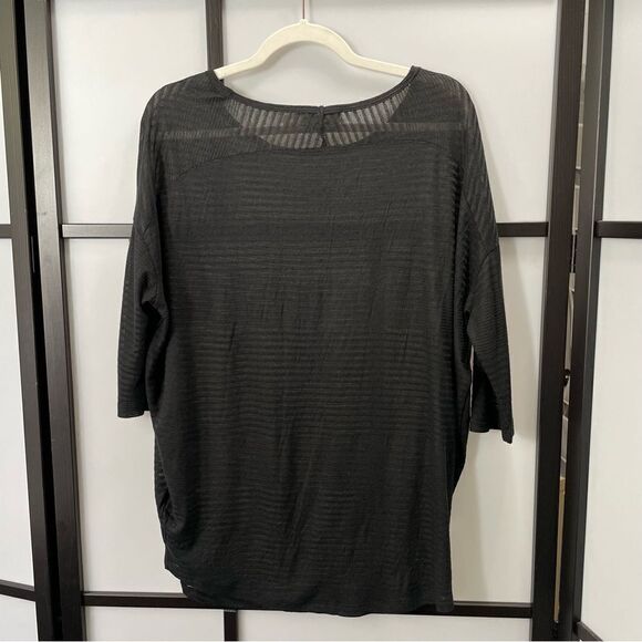 [m] Costa Blanca Sheer Black Subtle Striped Short Sleeve Tunic Women’s - Picture 5 of 12